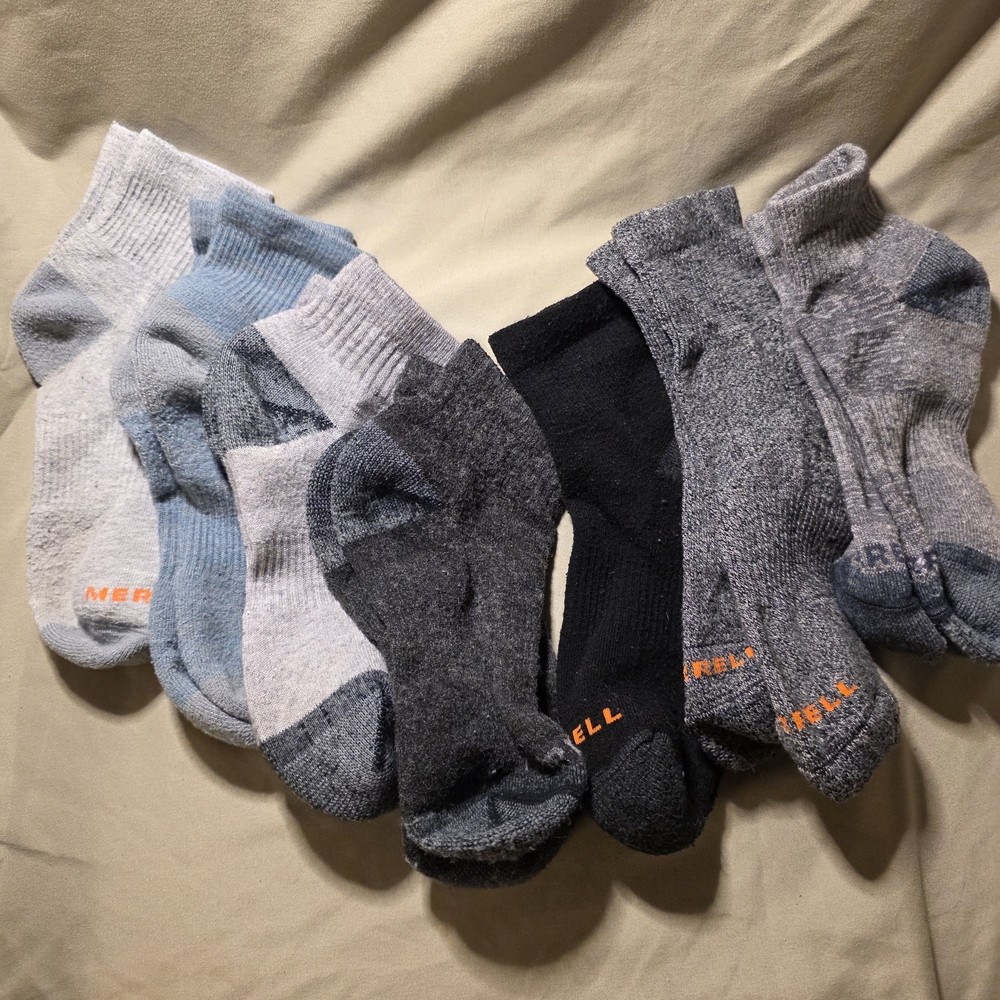 Merrell Women's Athletic Ankle Socks - Black, Gray, Blue